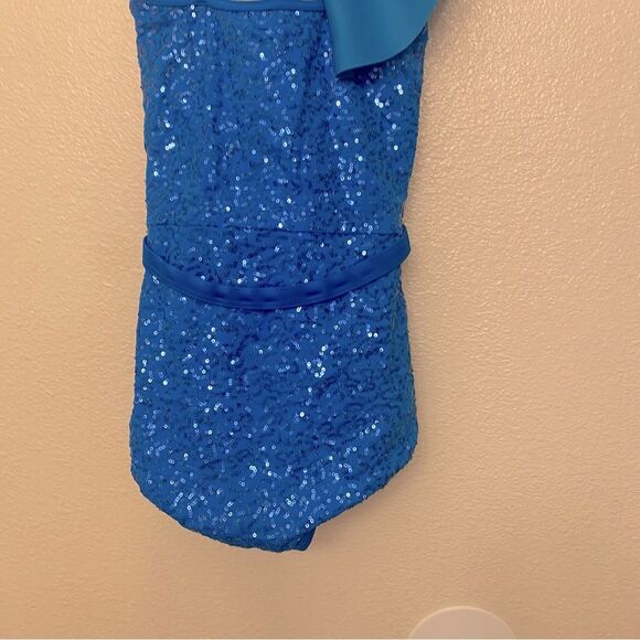 WEISSMAN Elite Dance Costume aqua blue rhinestone Heat Wave SQ13216 SA adult - Picture 5 of 11